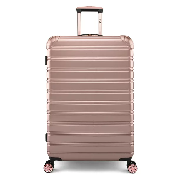 1 iFLY Hard Sided Fibertech Printed Luggage, Rose Gold - Image 1