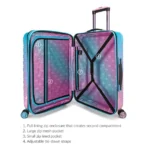 iFLY Hard Sided Fibertech Printed Luggage, Cotton Candy Luggage - Image 6