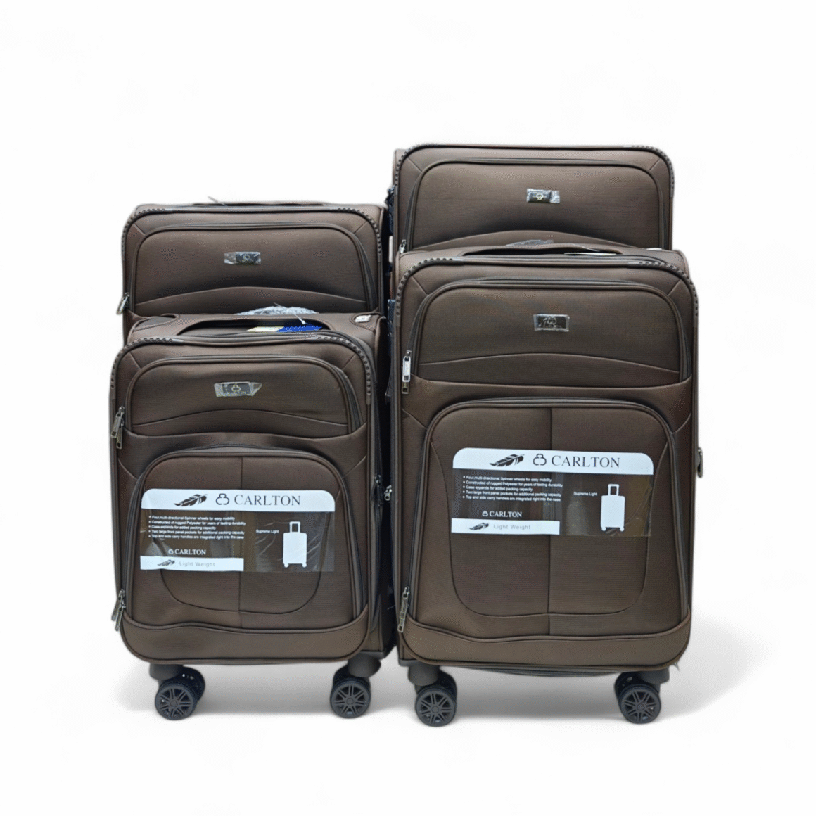 Carlton Uk soft 4 pc fiber base luggage trolley karachi pakistan
