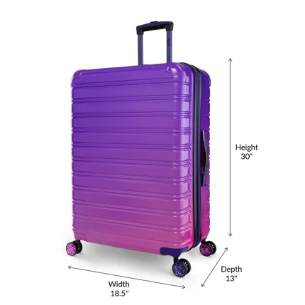 iFLY Hard Sided Fibertech Printed Luggage, Rose Gold  Image of p8 430x430