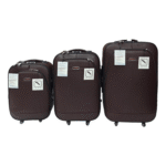 Burbros Leatherite Series 3 pc Set Luggage Trolley Black - Image 9