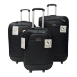 Burbros Leatherite Series 3 pc Set Luggage Trolley Black - Image 7